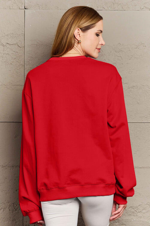 Simply Love Full Size ROCKIN AROUND  Long Sleeve Sweatshirt