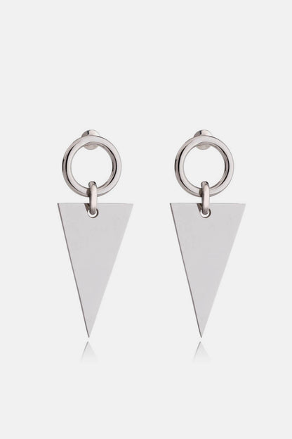 Stainless Steel Triangle Dangle Earrings