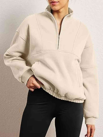 Half-Zip Long Sleeve Sweatshirt