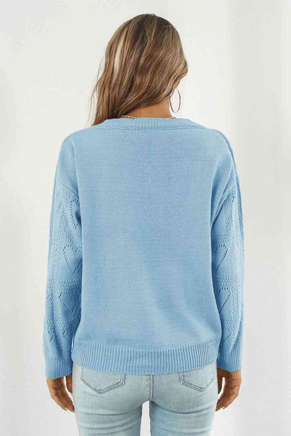 V-Neck Drop Shoulder Sweater