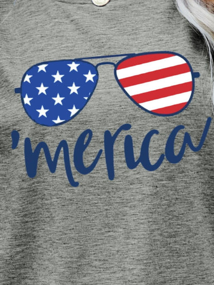 US Flag Glasses Graphic Tee