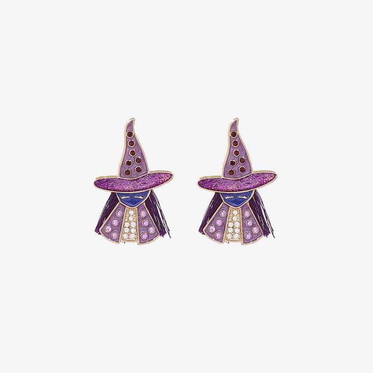 Witch Rhinestone Alloy Earrings