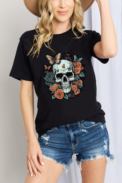 Simply Love Full Size Skull Graphic Cotton T-Shirt