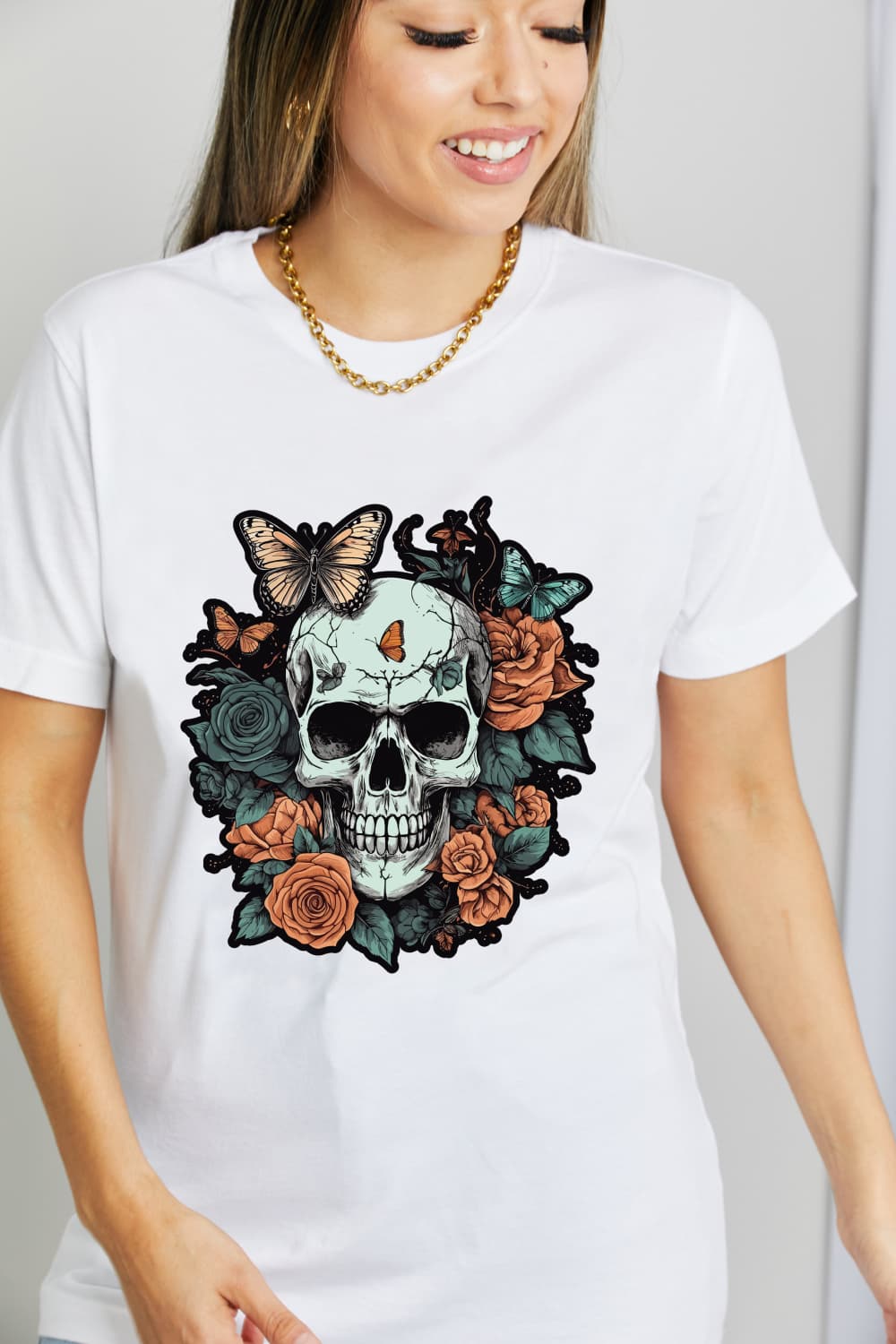 Simply Love Full Size Skull Graphic Cotton T-Shirt