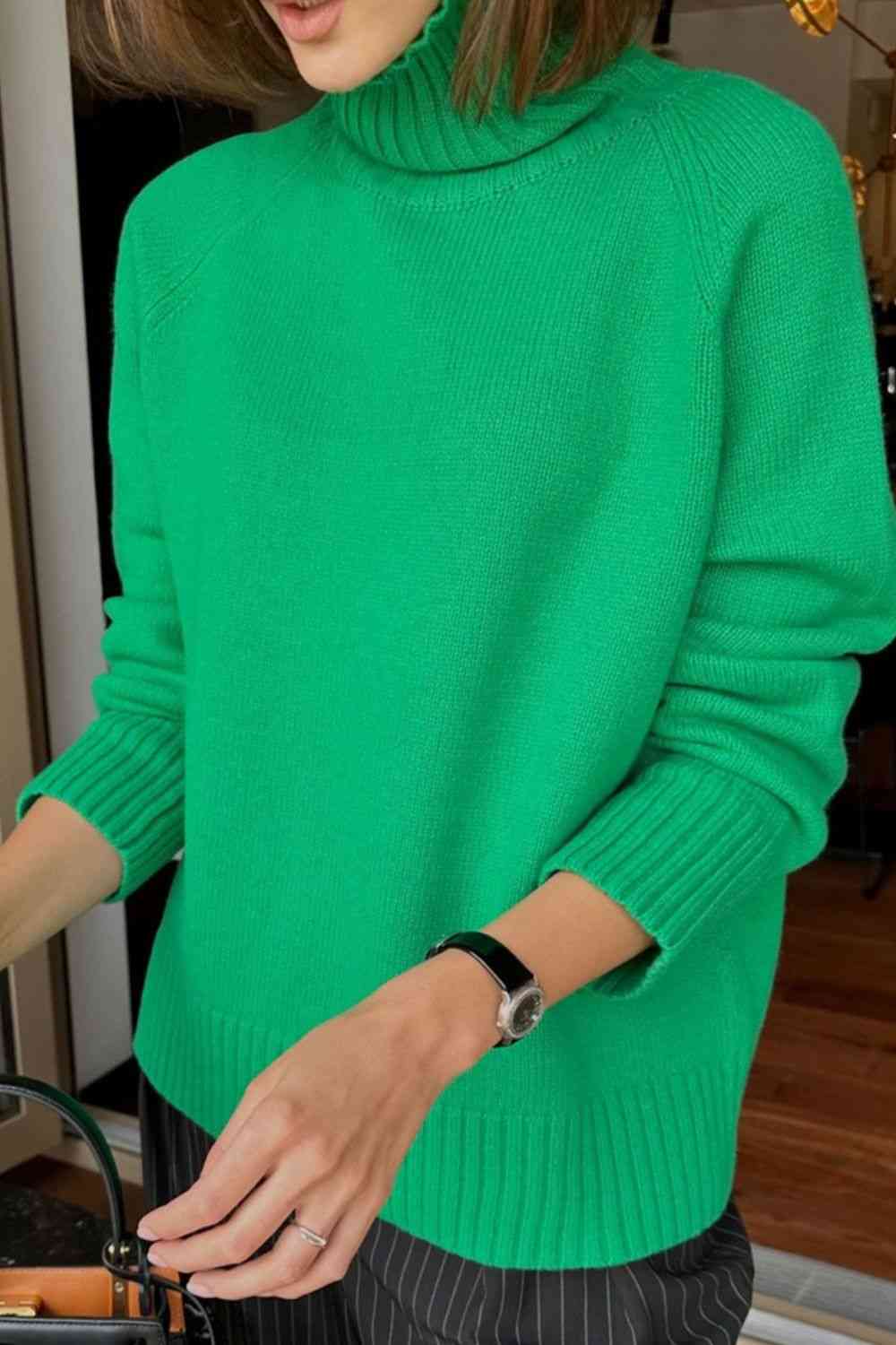 Turtle Neck Raglan Sleeve Sweater