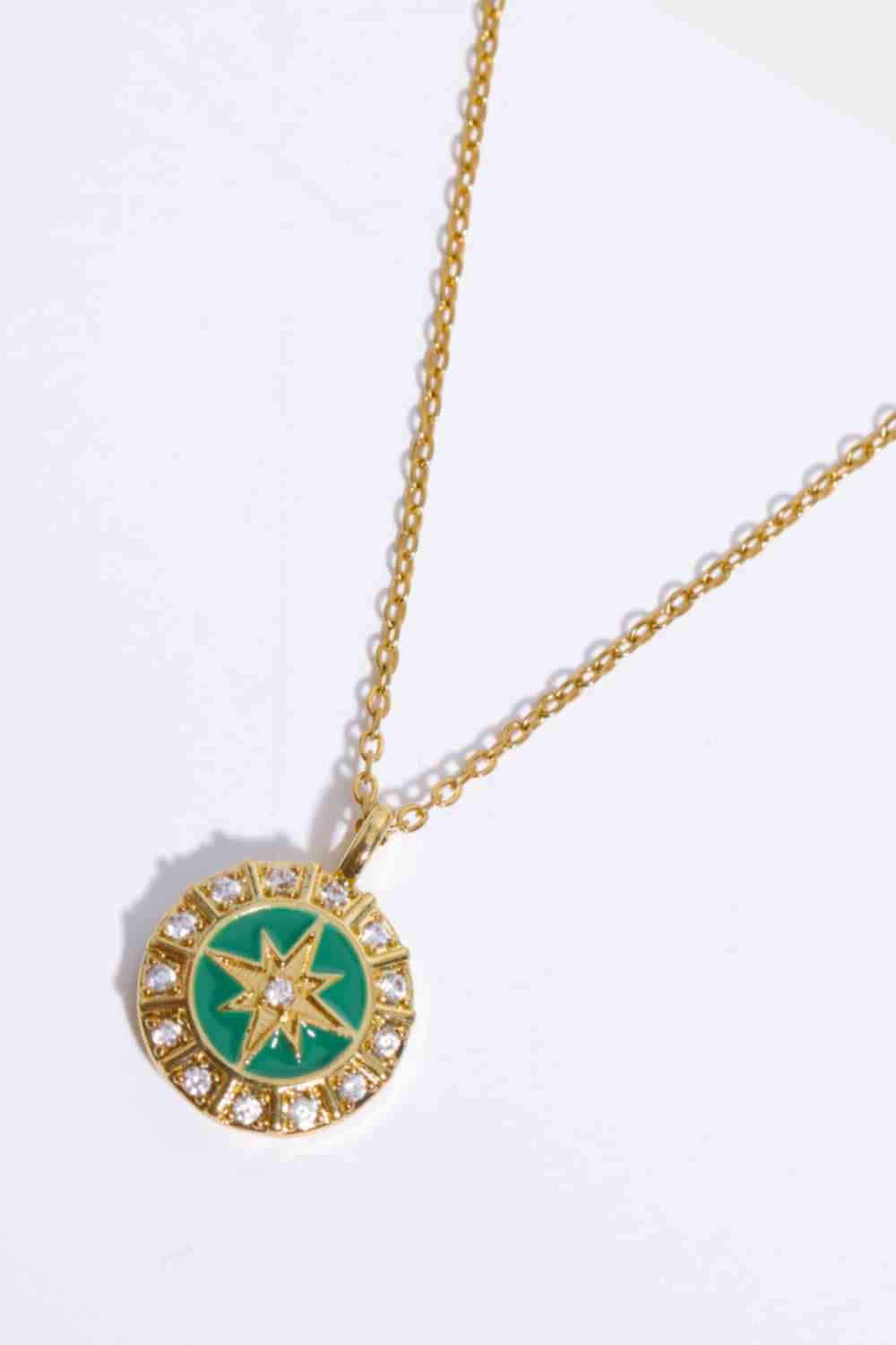 Zircon Decor North Star Pendant Copper Necklace