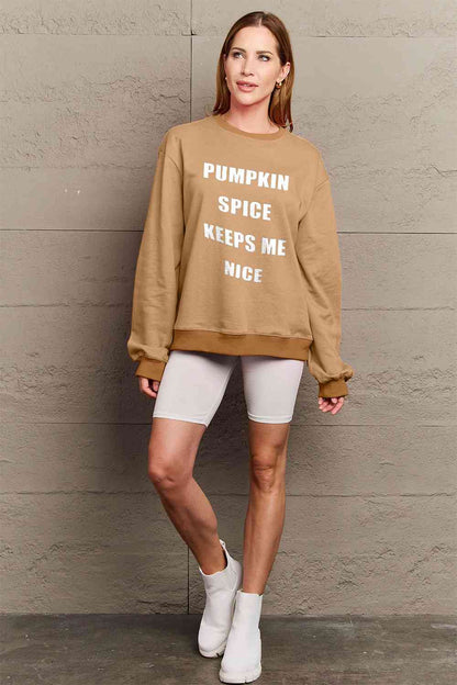 Simply Love Full Size Letter Graphic Sweatshirt